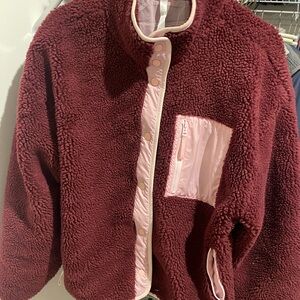 Fabletics Maroon and Light Pink Jacket